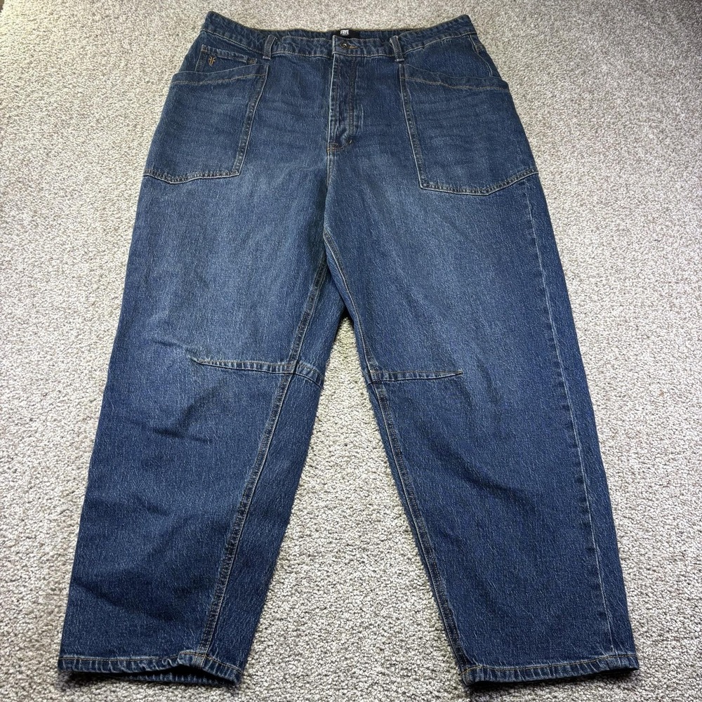 Frye Jeans Womens 14 Blue Medium Wash High Rise Relaxed Tapered Denim 35x24